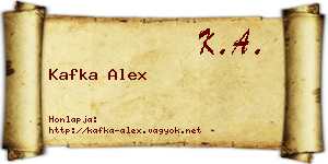 Kafka Alex névjegykártya